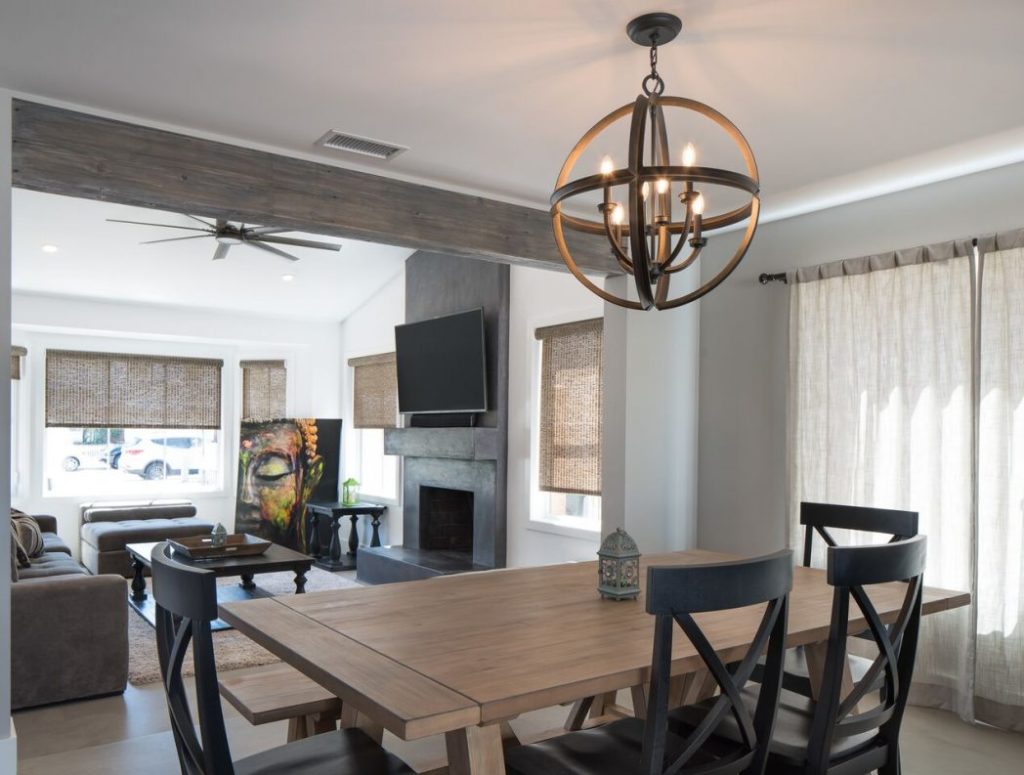 Dining Room Remodel with supporting beam