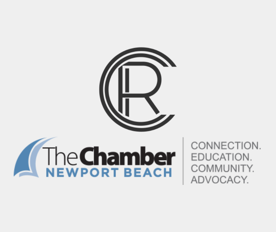 Chris riggins construction logo with newport beach chamber of commerce logo