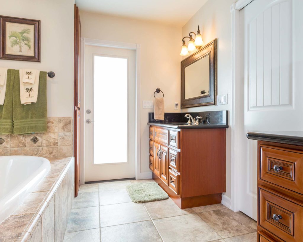 Completed bathroom remodeling project in Newport Beach