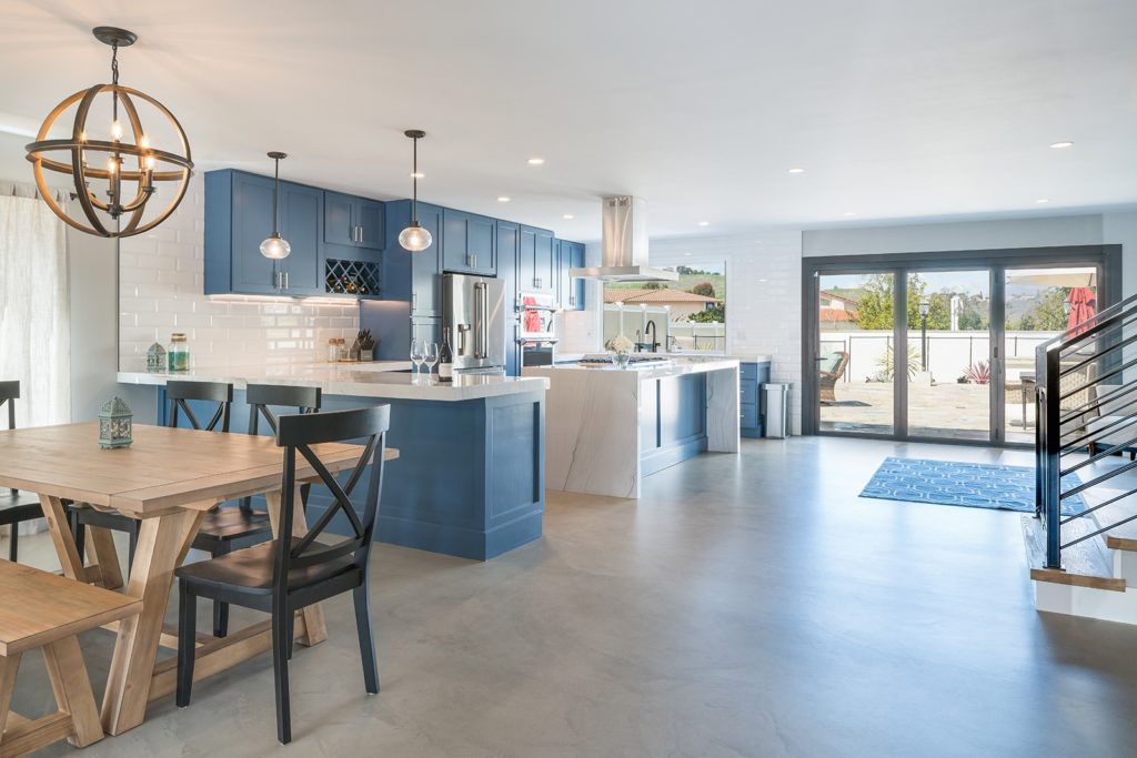 Completed Blue Kitchen Remodel in Newport Beach