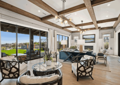 living room with view at Rolling Hills custom home